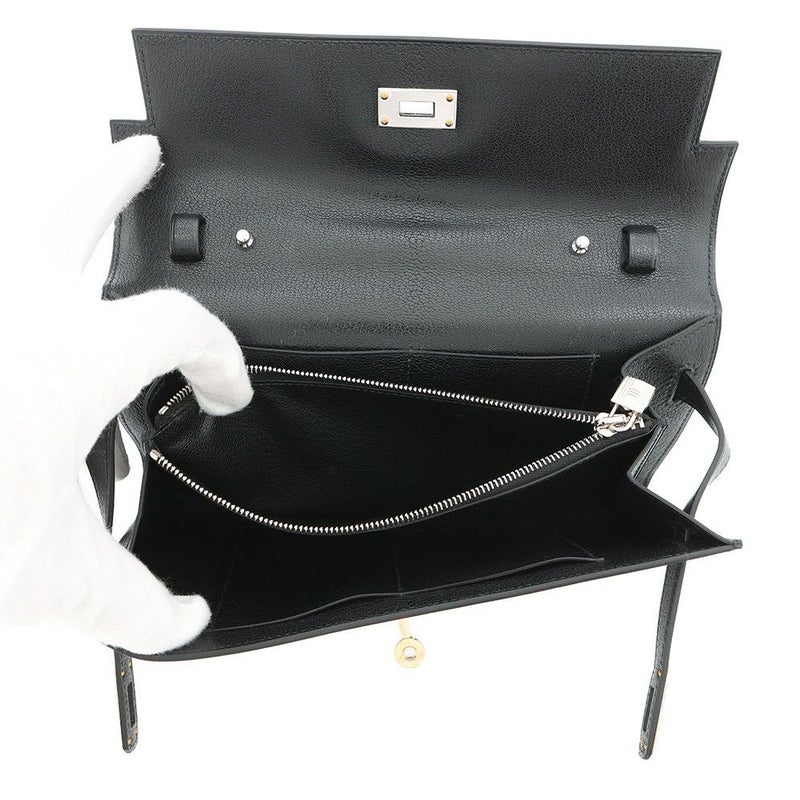 エルメス ケリーウォレット ロング トゥーゴー ブラック/エレクトラム金具 シェブルシャムキラ W刻印 財布 黒