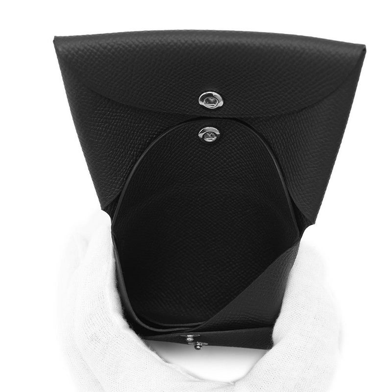 エルメス コインケース カルヴィ デュオ ブラック/シルバー金具 エプソン K刻印 黒