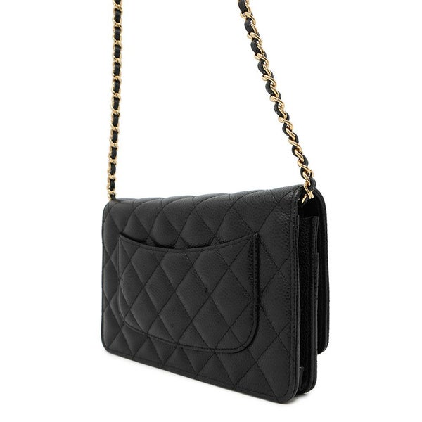 シャネル チェーンウォレット クラシック マトラッセ ココマーク キャビアスキン AP0250 CHANEL 財布 黒