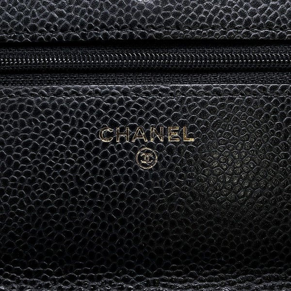 シャネル チェーンウォレット クラシック マトラッセ ココマーク キャビアスキン AP0250 CHANEL 財布 黒