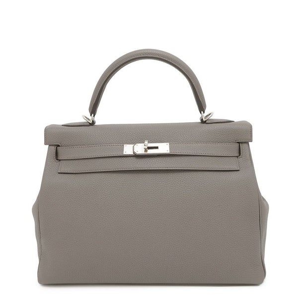 エルメス ハンドバッグ ケリー32 内縫い エタン/シルバー金具 トリヨンクレマンス A刻印 2wayショルダー