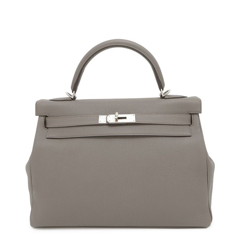 エルメス ハンドバッグ ケリー32 内縫い エタン/シルバー金具 トリヨンクレマンス A刻印 2wayショルダー