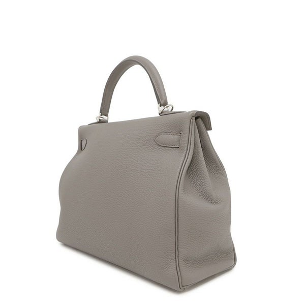 エルメス ハンドバッグ ケリー32 内縫い エタン/シルバー金具 トリヨンクレマンス A刻印 2wayショルダー