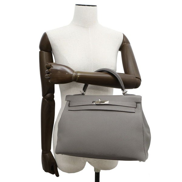 エルメス ハンドバッグ ケリー32 内縫い エタン/シルバー金具 トリヨンクレマンス A刻印 2wayショルダー