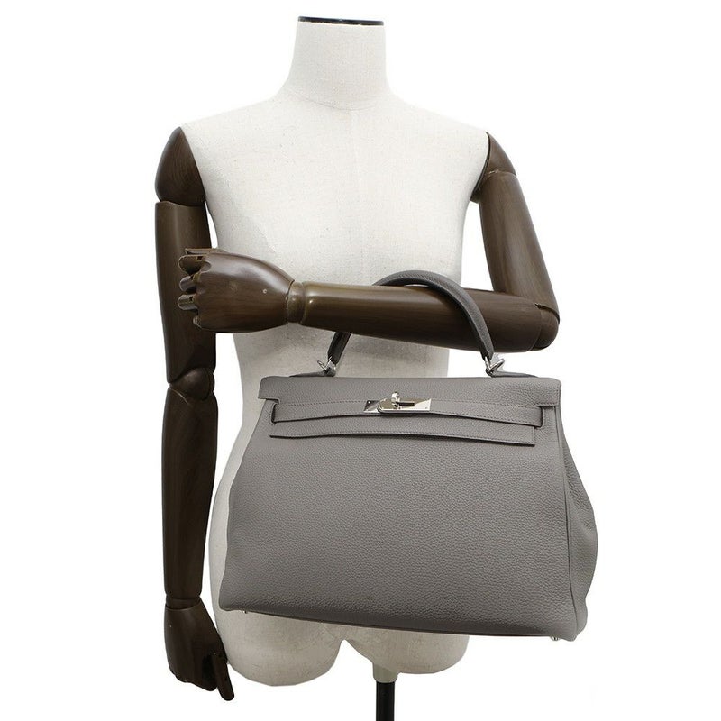 エルメス ハンドバッグ ケリー32 内縫い エタン/シルバー金具 トリヨンクレマンス A刻印 2wayショルダー