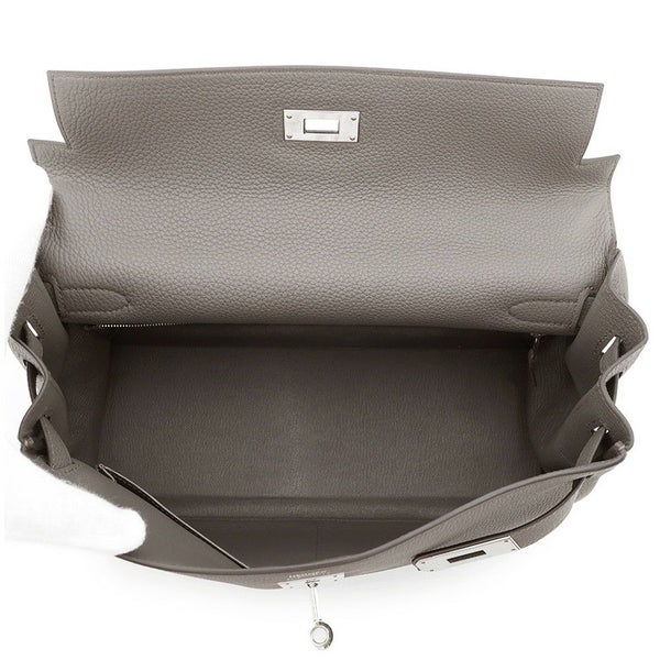 エルメス ハンドバッグ ケリー32 内縫い エタン/シルバー金具 トリヨンクレマンス A刻印 2wayショルダー