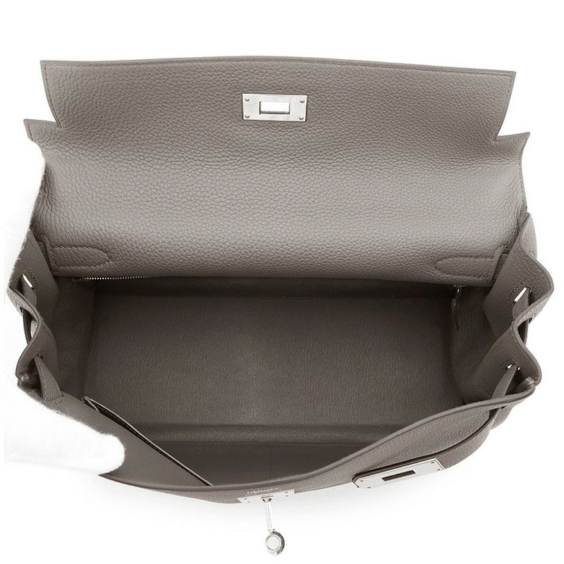 エルメス ハンドバッグ ケリー32 内縫い エタン/シルバー金具 トリヨンクレマンス A刻印 2wayショルダー