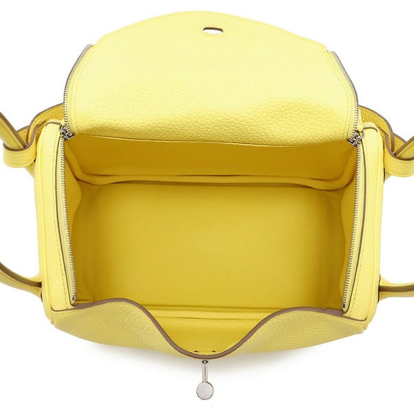 エルメス ハンドバッグ リンディ26 ライム/シルバー金具 トリヨンクレマンス B刻印 2wayショルダー