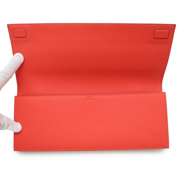 エルメス クラッチバッグ バーキン シャドウ  ルージュピヴォワンヌ スイフト W刻印 HERMES バッグ