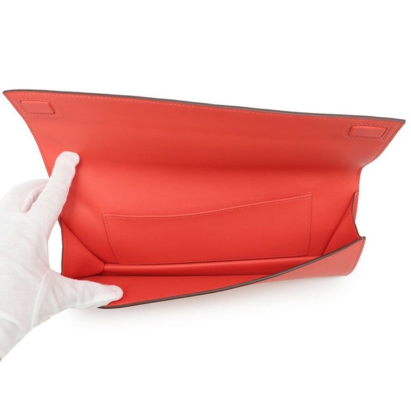 エルメス クラッチバッグ バーキン シャドウ  ルージュピヴォワンヌ スイフト W刻印 HERMES バッグ