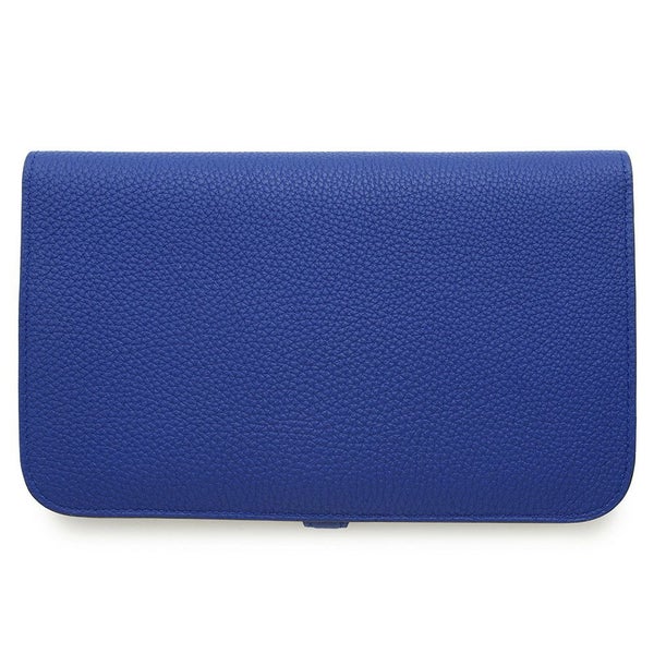 エルメス 長財布 ドゴンGM ブルーエレクトリック/シルバー金具 トゴ T刻印 HERMES 財布