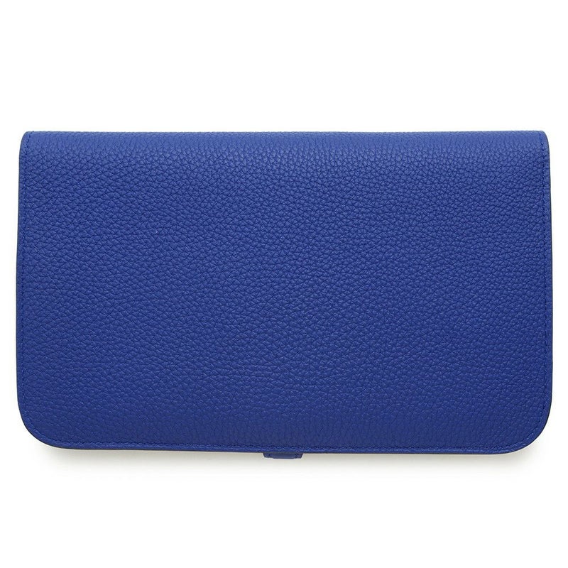 エルメス 長財布 ドゴンGM ブルーエレクトリック/シルバー金具 トゴ T刻印 HERMES 財布