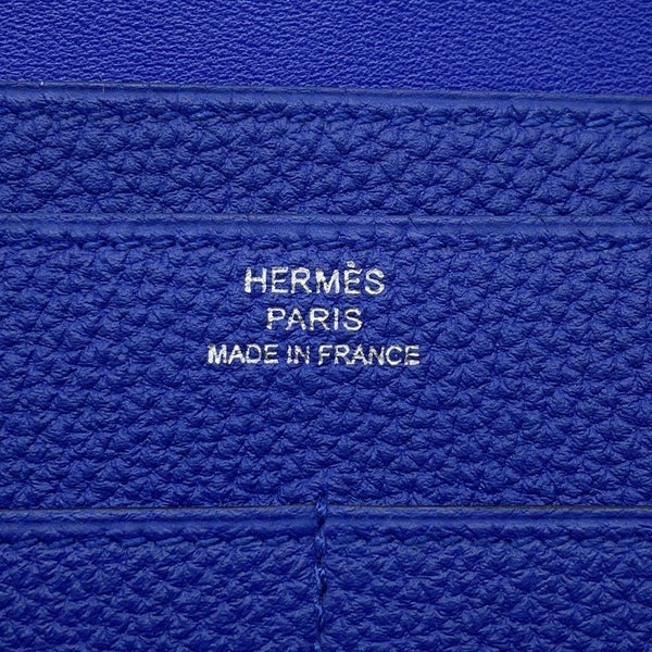 エルメス 長財布 ドゴンGM ブルーエレクトリック/シルバー金具 トゴ T刻印 HERMES 財布
