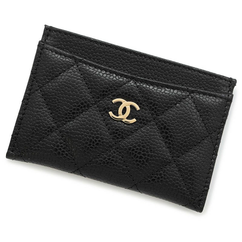 シャネル カードケース クラシック マトラッセ ココマーク キャビアスキン AP0213 CHANEL 定期入れ 名刺入れ パスケース 黒