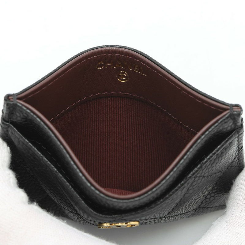 シャネル カードケース クラシック マトラッセ ココマーク キャビアスキン AP0213 CHANEL 定期入れ 名刺入れ パスケース 黒