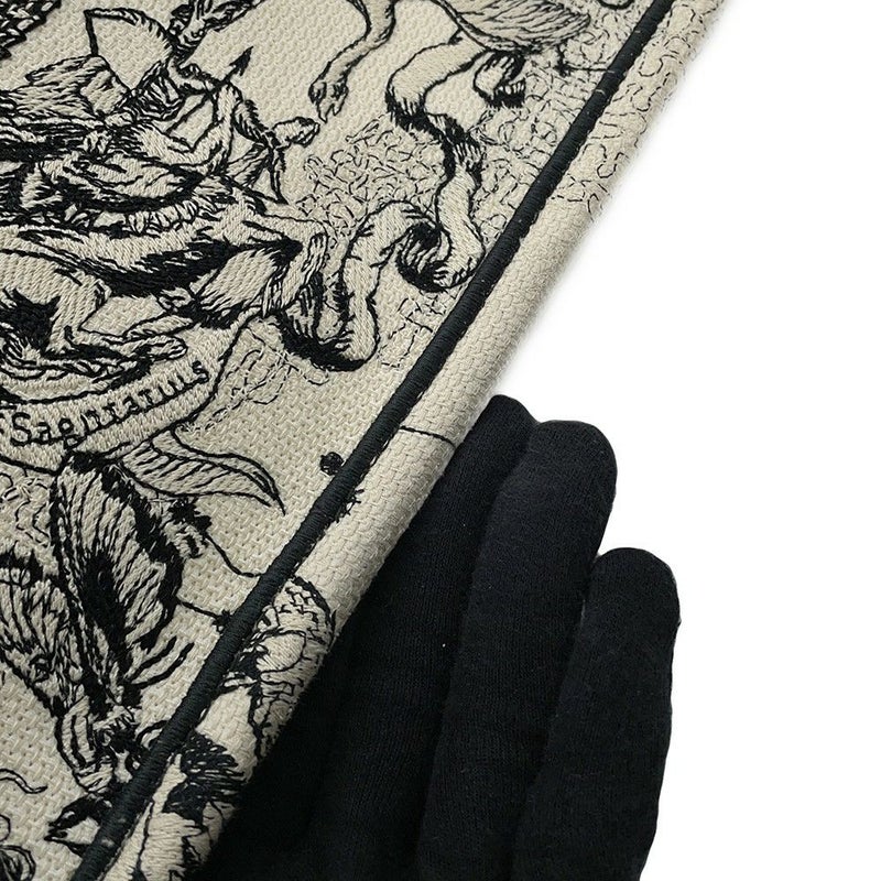 クリスチャン・ディオール トートバッグ ブックトート ゾディアック エンブロイダリー ミディアム M1296ZRHZ 白 黒