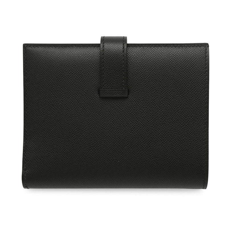 エルメス 二つ折り財布 ベアンコンパクト ブラック/ブラック金具 ヴォーマダム K刻印 黒