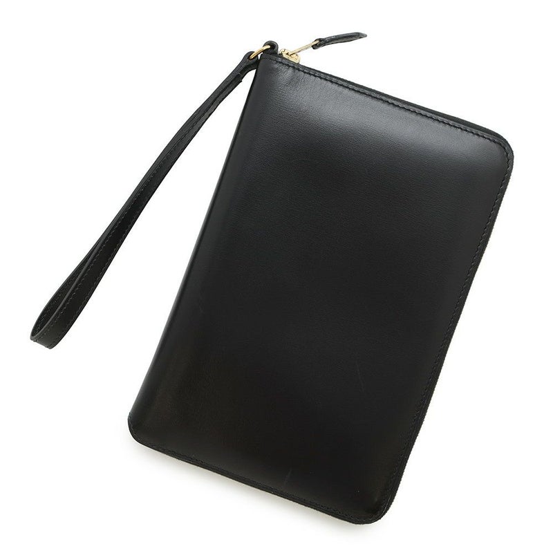 エルメス トラベルケース チャーリー ブラック/ゴールド金具 ボックスカーフ □C刻印 黒