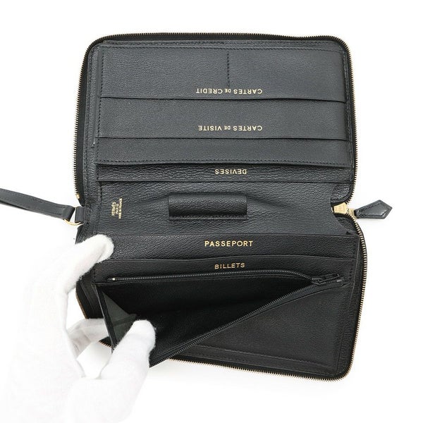 エルメス トラベルケース チャーリー ブラック/ゴールド金具 ボックスカーフ □C刻印 黒