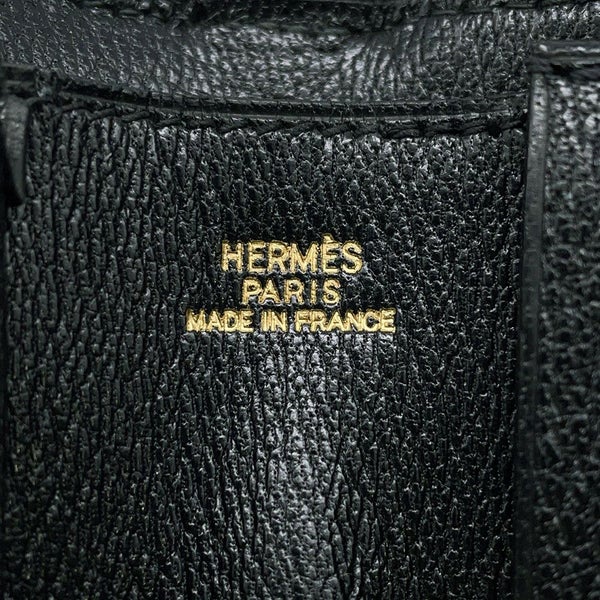 エルメス トラベルケース チャーリー ブラック/ゴールド金具 ボックスカーフ □C刻印 黒