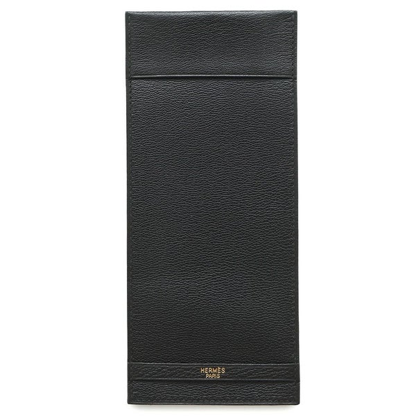 エルメス トラベルケース チャーリー ブラック/ゴールド金具 ボックスカーフ □C刻印 黒