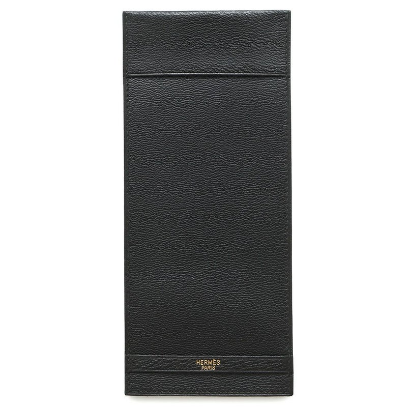 エルメス トラベルケース チャーリー ブラック/ゴールド金具 ボックスカーフ □C刻印 黒