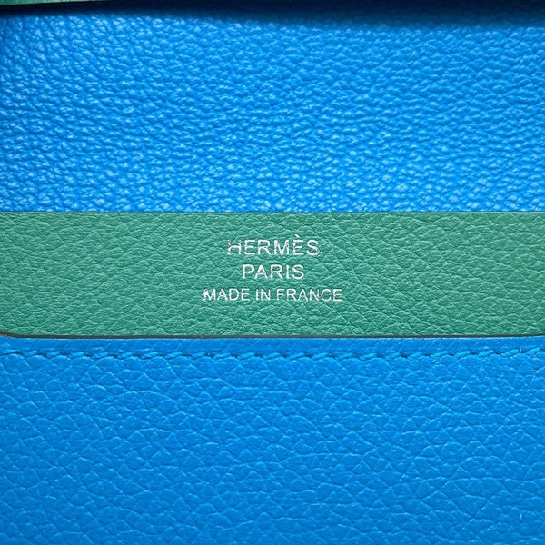 エルメス カードケース RMS ヴェルソ ブルーザンジバル/ヴェールヴェルティゴ/シルバー金具 エバーカラー W刻印