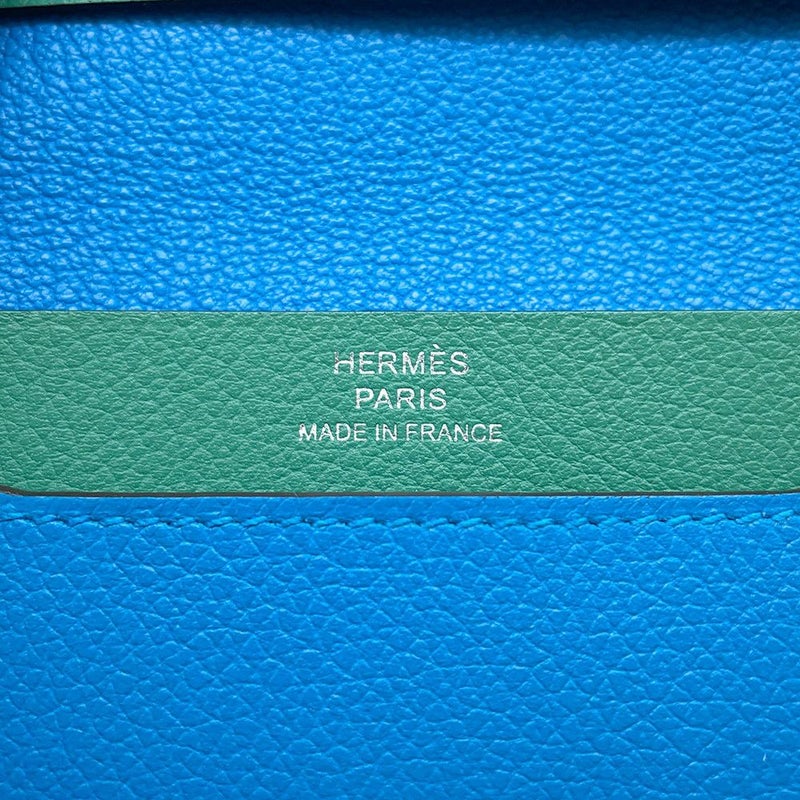 エルメス カードケース RMS ヴェルソ ブルーザンジバル/ヴェールヴェルティゴ/シルバー金具 エバーカラー W刻印