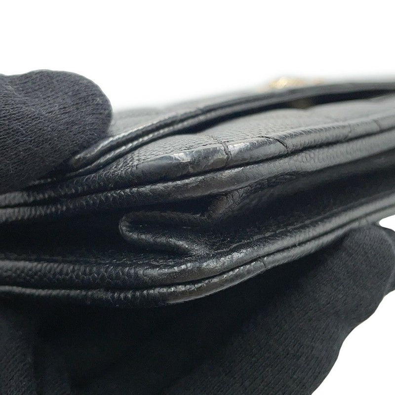 シャネル チェーンウォレット マトラッセ ココマーク キャビアスキン AP3516 CHANEL 財布 黒