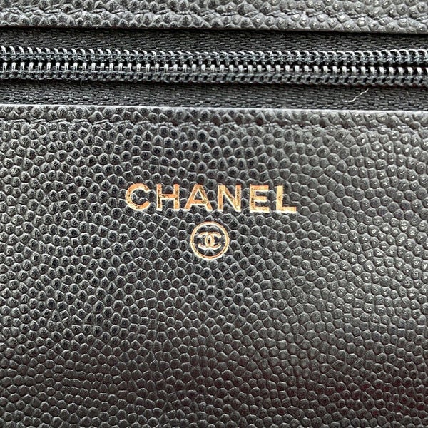 シャネル チェーンウォレット マトラッセ ココマーク キャビアスキン AP3516 CHANEL 財布 黒