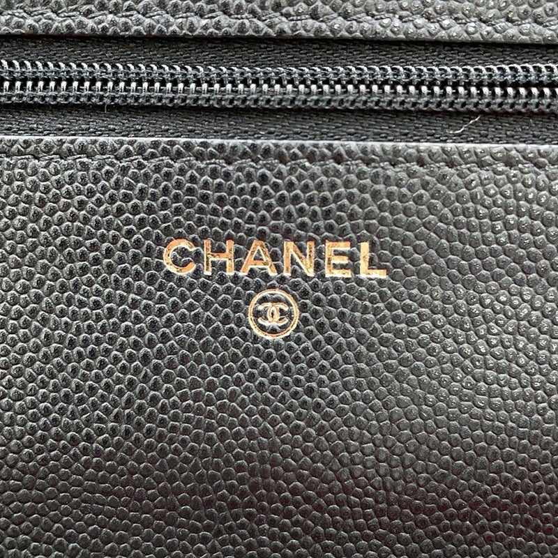 シャネル チェーンウォレット マトラッセ ココマーク キャビアスキン AP3516 CHANEL 財布 黒