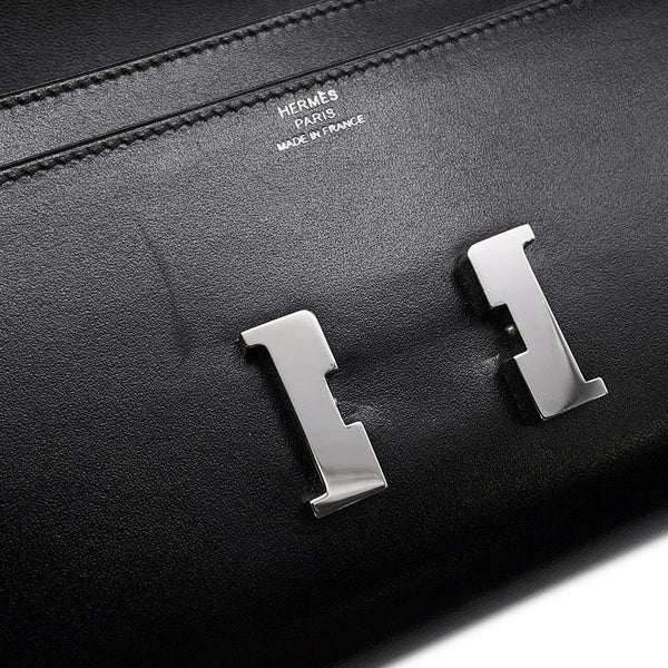 エルメス 長財布 コンスタンス トゥーゴー ロング ブラック/シルバー金具 ボックスカーフ O刻印 財布 黒