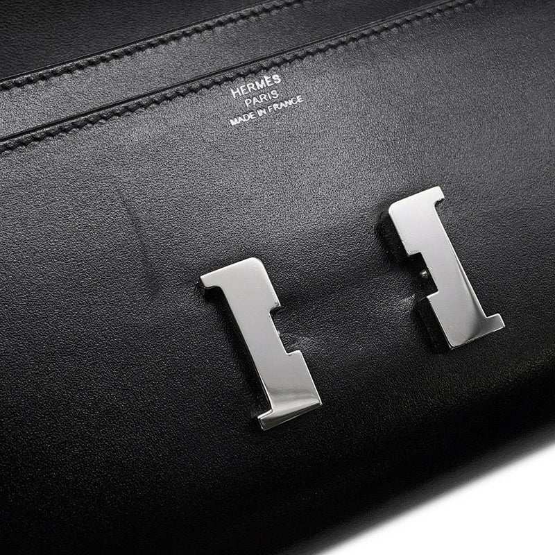 エルメス 長財布 コンスタンス トゥーゴー ロング ブラック/シルバー金具 ボックスカーフ O刻印 財布 黒