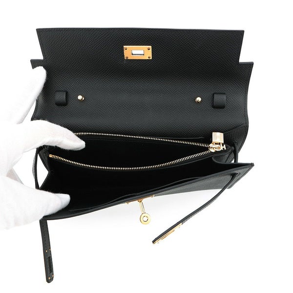 エルメス ケリーウォレット ロング トゥーゴー ブラック/ゴールド金具 エプソン W刻印 HERMES 黒