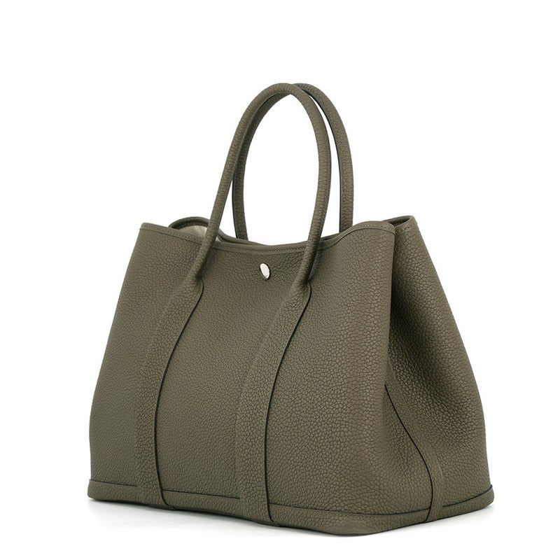 エルメス トートバッグ ガーデンパーティPM ヴェールオリーブ/シルバー金具 ネゴンダ G刻印 HERMES Garden Party