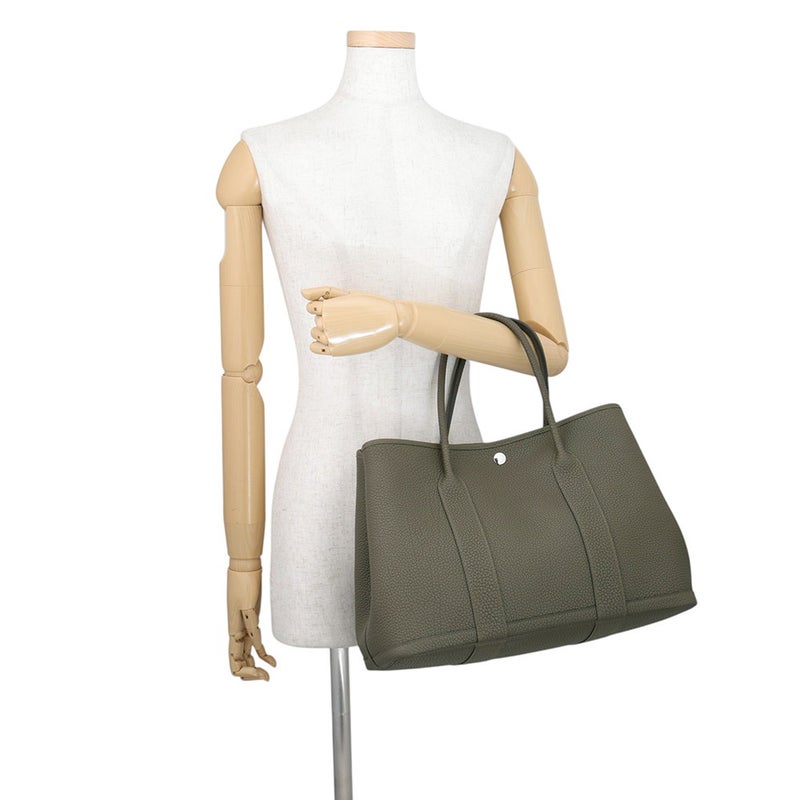 エルメス トートバッグ ガーデンパーティPM ヴェールオリーブ/シルバー金具 ネゴンダ G刻印 HERMES Garden Party