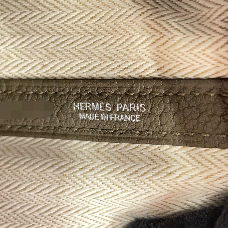 エルメス トートバッグ ガーデンパーティPM ヴェールオリーブ/シルバー金具 ネゴンダ G刻印 HERMES Garden Party
