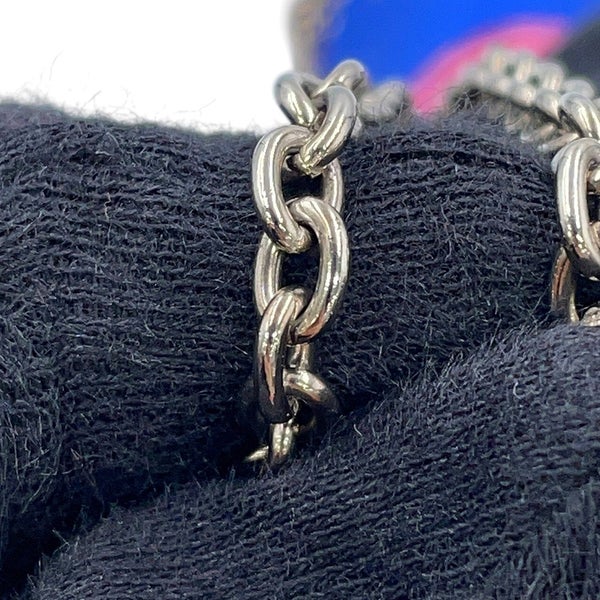 エルメス チェーンショルダーバッグ カテニ―ナ エプロン・ドール ブルー/マルチカラー/シルバー金具 シルク HERMES ソルド品 カテニナ