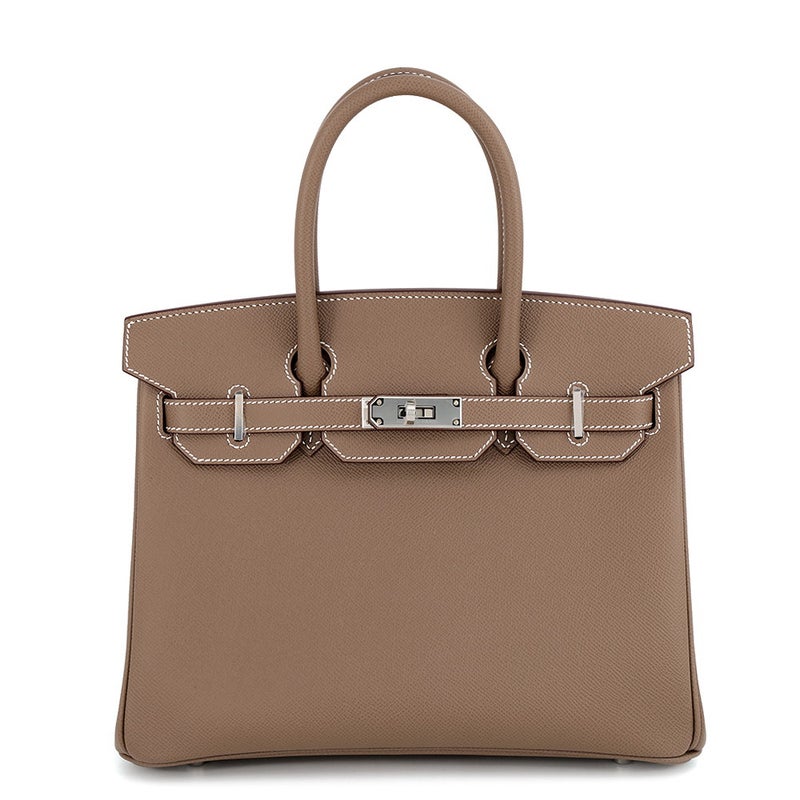 エルメス バーキン30 エトゥープ/シルバー金具 エプソン B刻印 HERMES Birkin ハンドバッグ
