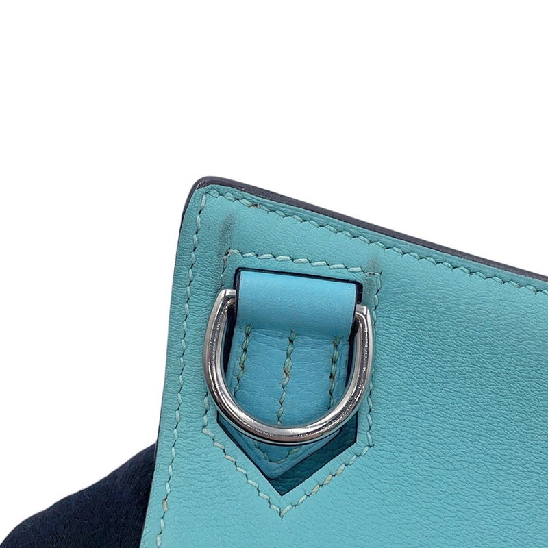 エルメス ショルダーバッグ ジプシエール28 ブルーアトール/ゴールド金具 トリヨンクレマンス/スイフト T刻印 HERMES
