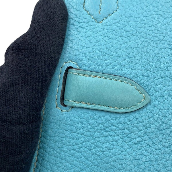 エルメス ショルダーバッグ ジプシエール28 ブルーアトール/ゴールド金具 トリヨンクレマンス/スイフト T刻印 HERMES