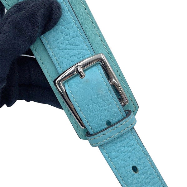 エルメス ショルダーバッグ ジプシエール28 ブルーアトール/ゴールド金具 トリヨンクレマンス/スイフト T刻印 HERMES
