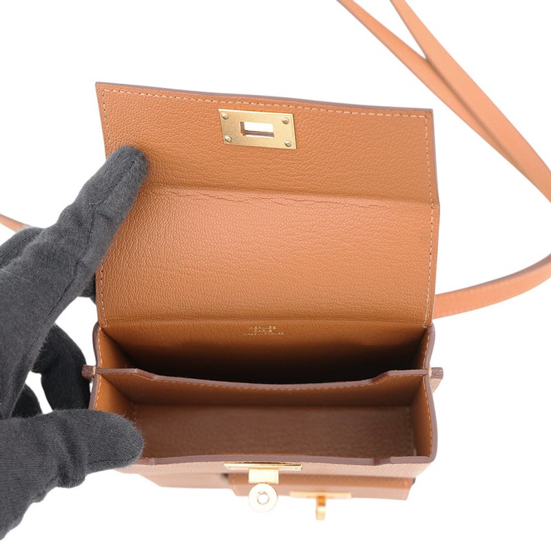 エルメス ケリー マルチポケット トゥーゴー ポーチ ゴールド/ゴールド金具 エプソン K刻印 HERMES