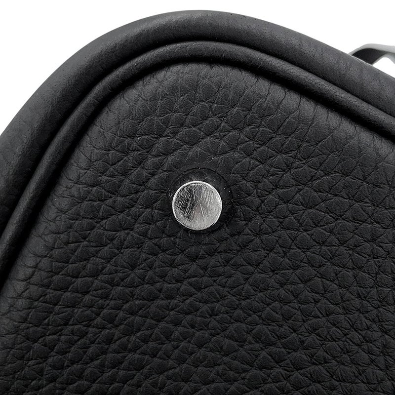 エルメス ハンドバッグ ピコタンロックMM ブラック/シルバー金具 トリヨンクレマンス W刻印 HERMES 黒