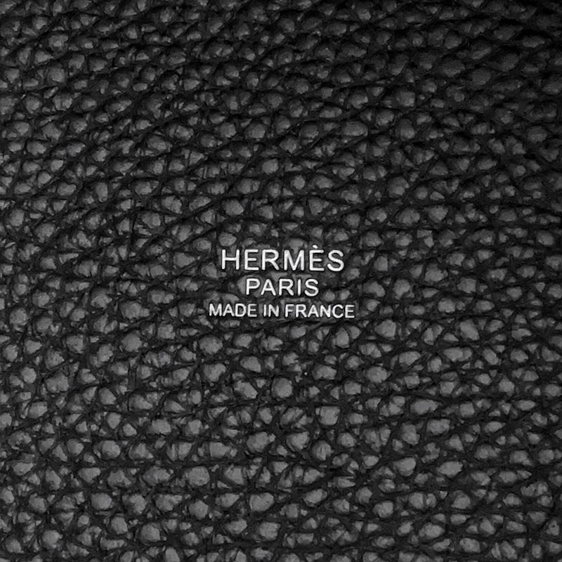 エルメス ハンドバッグ ピコタンロックMM ブラック/シルバー金具 トリヨンクレマンス W刻印 HERMES 黒