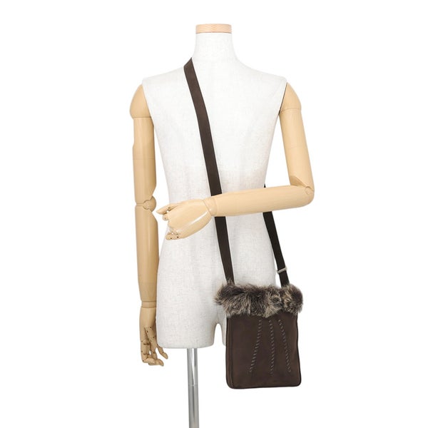 エルメス ショルダーバッグ サックトゥドゥ モコ マロンフォンセ/シルバー金具 スエード/ファー HERMES