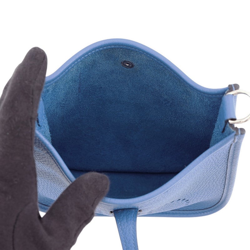 エルメス ショルダーバッグ エブリンTPM 111cm アマゾン ブルーゼリージュ/シルバー金具 トリヨンクレマンス U刻印 HERMES