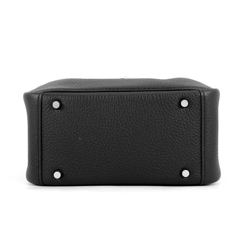 エルメス ハンドバッグ リンディ ミニ ブラック/シルバー金具 トリヨンクレマンス G刻印 HERMES 2way 黒
