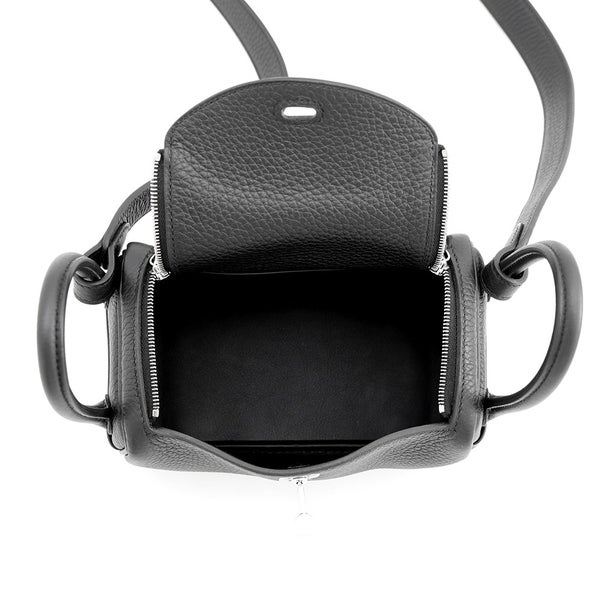エルメス ハンドバッグ リンディ ミニ ブラック/シルバー金具 トリヨンクレマンス G刻印 HERMES 2way 黒