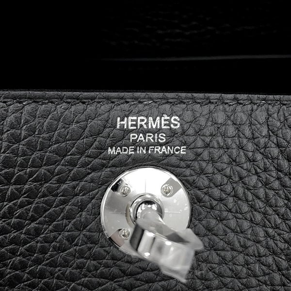エルメス ハンドバッグ リンディ ミニ ブラック/シルバー金具 トリヨンクレマンス G刻印 HERMES 2way 黒